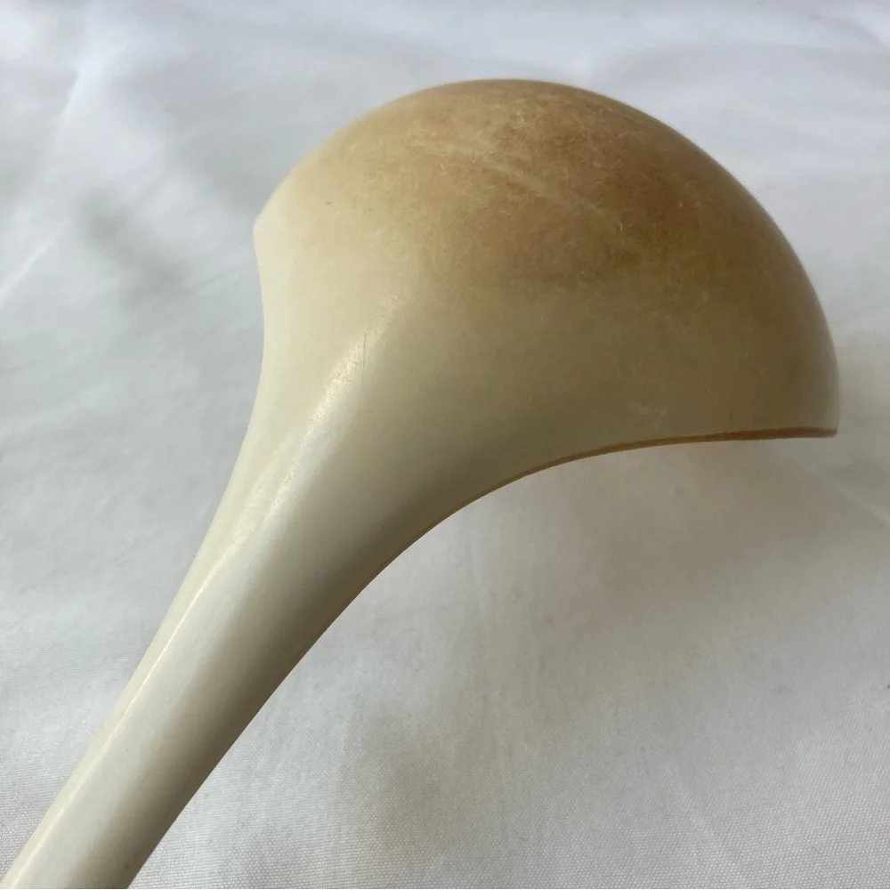Vintage Nylon Soup Ladle Spoon Dipper Almond Beige Kitchen Utensil Taiwan Cook